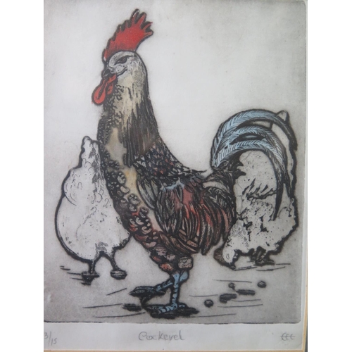 802 - Ludlow, Brown Leghorn Cock, The Feathered World, watercolour, 22.5x16.5cm, framed & glazed and limit... 