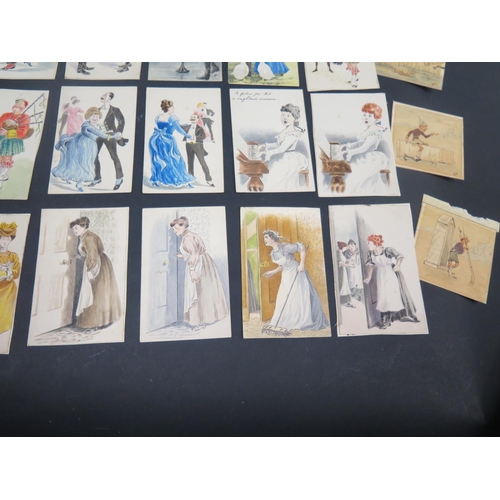 820 - A Collection of Watercolour Postcards etc.