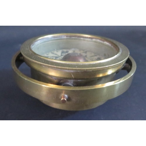 900 - A Brass Gimbal Compass, c. 17cm wide