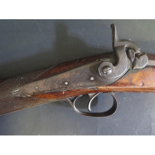 927 - A Smith Hammer Percussion Single Barrel Gun with 18mm diam. barrel, c 113cm