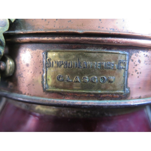 943 - A Pair of Simpson Lawrence & Co. of Glasgow Port & Starboard Lamps, 41cm