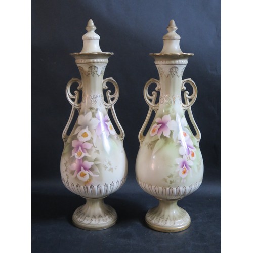 1636 - Two Boxes of Oddments including a pair of Victorian vases, pair of modern floral decorated vases, Li... 