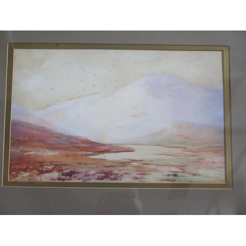 810 - Baragwanath King, Moorland scene, watercolour, 44x27cm, framed & glazed and T.L. Flower, Coastal Sce... 