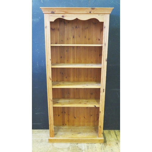 1518 - Adjustable Modern Pine Open Bookshelves, 92(w)x198(h)x35(d)cm