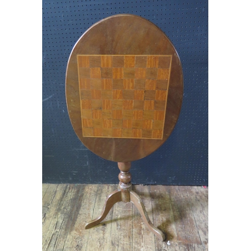 1526 - A Mahogany Tilt Top Chess Pedestal Table