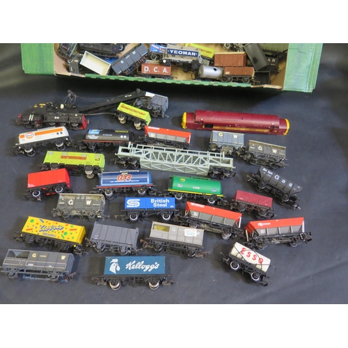 1042a - A Box of OO Gauge Rolling Stock including Hornby, Lima, Bachmann, Tri-ang etc.