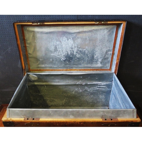 1391 - A John Parsons & Son Zinc Lined Chest, 91(h)x53(h)x53(d)cm