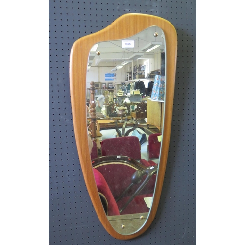 1406 - A 1970's Clarke Eaton Teak Backed Wall Mirror