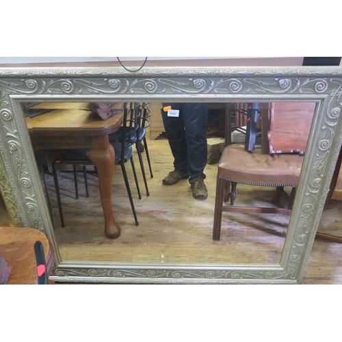 1414 - A Modern Silvered Frame Wall Mirror, 123x99cm