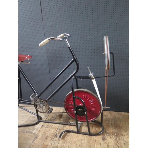 1421 - A Spencer, Heath & George Ltd. Exercise Bike with adjustable tension cast iron flywheel. Manufacture... 