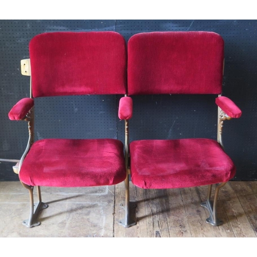 1436 - 42 x  Antique Gilt Cast Iron Theatre Chairs from Exmouth Regency Theatre and then in Exmouth Masonic... 