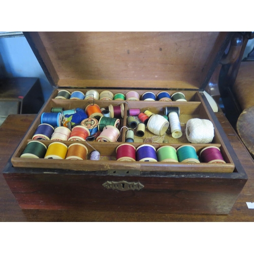 1458 - A Rosewood Sewing Box with contents