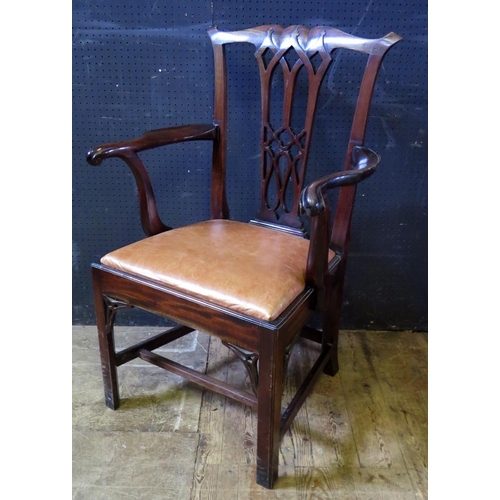 1460 - A Georgian Style  Mahogany Carver Chair and one other