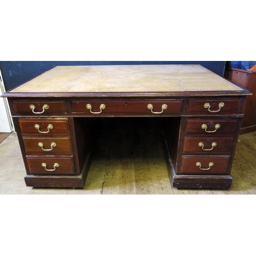 1462 - A Mahogany Partners' Desk, 153(w)x74(h)x105(d)cm