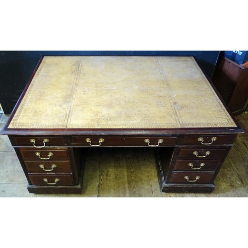 1462 - A Mahogany Partners' Desk, 153(w)x74(h)x105(d)cm