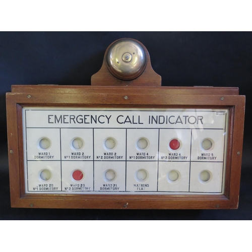 1465 - A Mahogany Cased Hospital Bell Display Board, 57.5(w)x43(h)cm