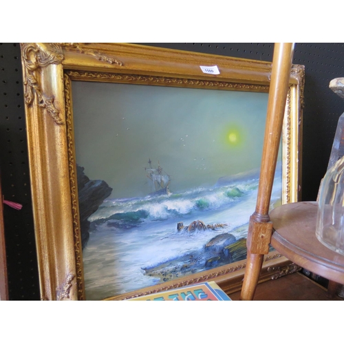 1500 - James Whitehand 96, Shipwreck, oil on canvas, 50x39cm, framed