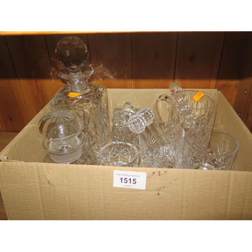 1515 - A Box of Cut Crystal including a decanter