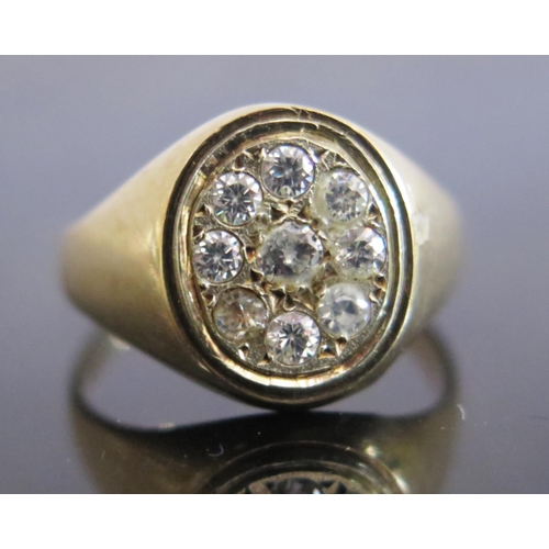 181 - A 9ct Gold and White Stone Set Ring, size Q, 3g