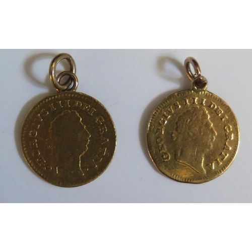 287 - Two George III Pendant Mounted Guineas, 5.8g