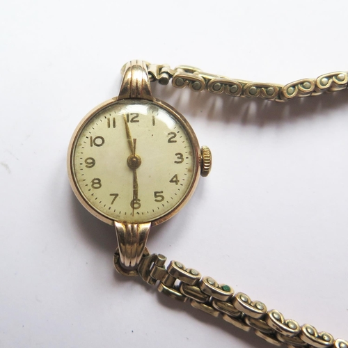 381 - A TUDOR Ladies Gold Plated Wristwatch, running