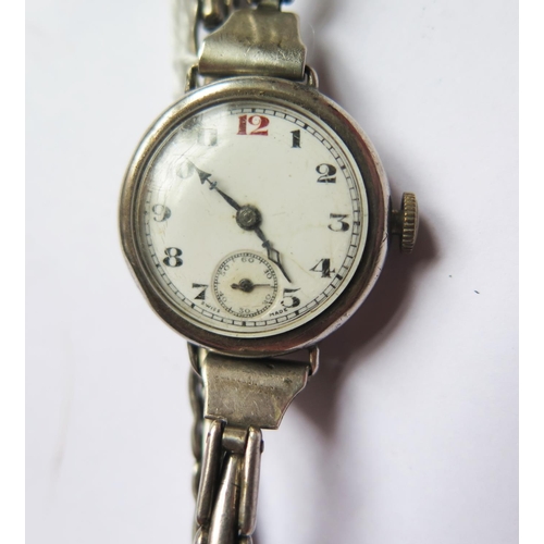 389 - A Pilot Ladies Silver Cased Wristwatch, Birmingham 1933, running, needs attention