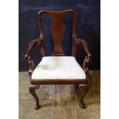 1460 - A Georgian Style  Mahogany Carver Chair and one other