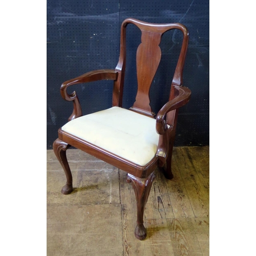 1460 - A Georgian Style  Mahogany Carver Chair and one other