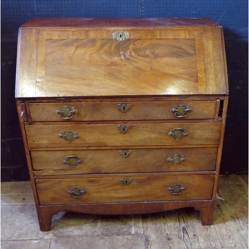 1534 - A Georgian Mahogany Bureau,99(w)x99(h)x50(d)cm