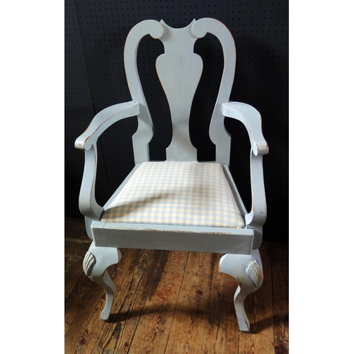 1559 - A Small Scandinavian Style Painted Carved Chair