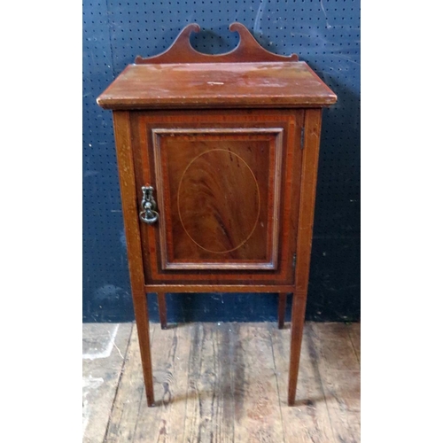 1567 - A Mahogany, Crossbanded and Strung Pot Cupboard