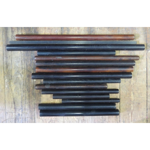 1569 - A Box of Old Wooden Cylindrical Rulers