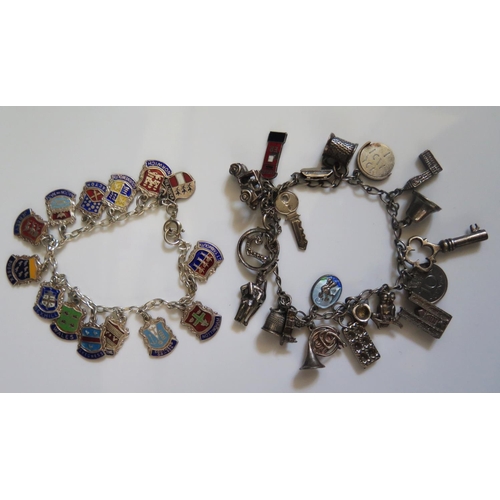 203 - A Silver Charm Bracelet and one other, 54g