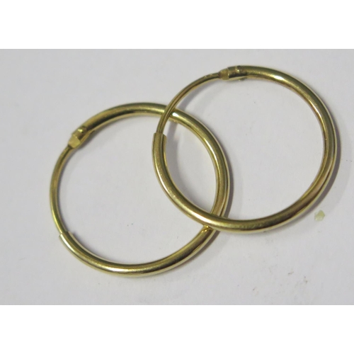 206 - A Paid of 9ct Gold Hoop Earrings, .7g