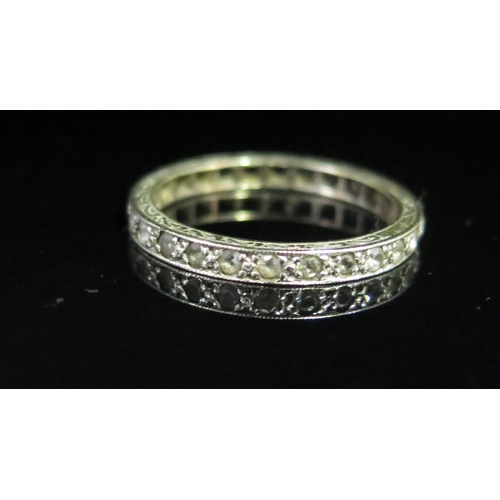 223 - A 9ct Wite Gold and White Stone Set Full Eternity Ring, size P, 2g