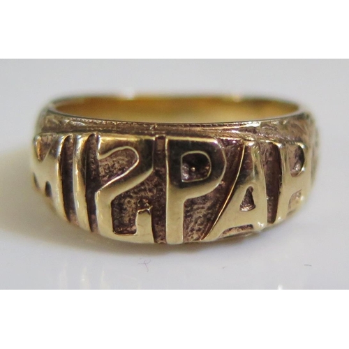 224 - A 9ct Gold MIZPAH Ring, size O, 6.5g