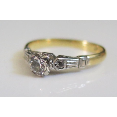 227 - An 18ct Gold and Diamond Solitaire Ring, size L, 2.2g, EDW .5ct