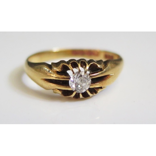 234 - An 18ct Gold Diamond Solitaire Ring, size U.5, 5g. EDW .25ct. Damage on one facet