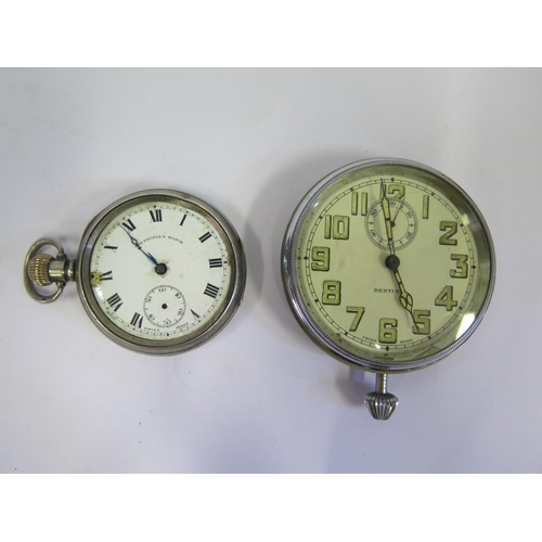 358 - A Silver Cased Pocket Watch A/F and Bentina watch (running)