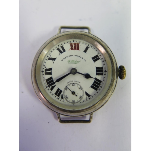 397 - A West End Watch Co. Sillidar Silver Cased Wristwatch, overwound