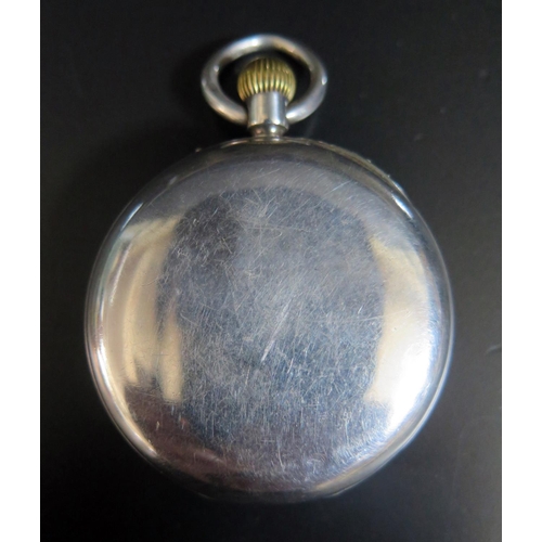 417 - An Edward VII Silver Open Dial Keyless Pocket Watch, Birmingham 1901, running