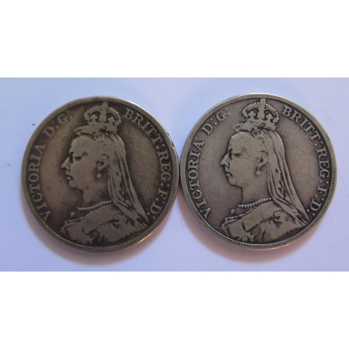 475 - Two Victorian Silver Crowns 1889 & 1892