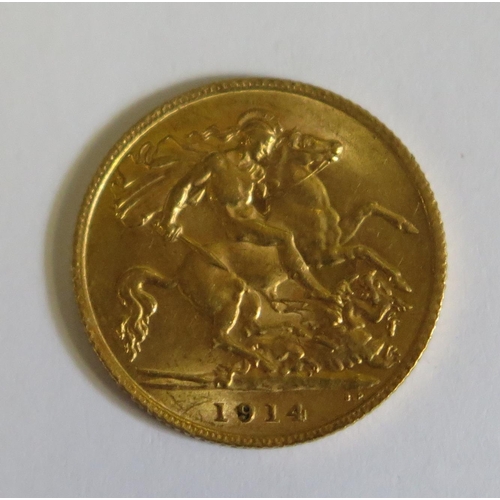 516 - A George V Gold Half Sovereign 1914