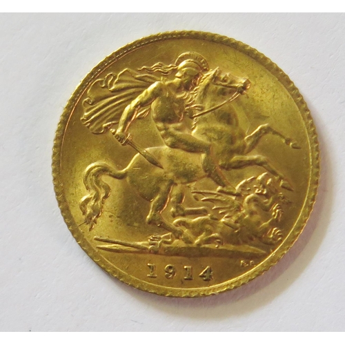 520 - A George V Gold Half Sovereign 1914