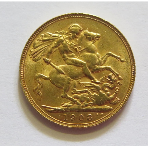 521 - An Edward VII Gold Sovereign, 1908