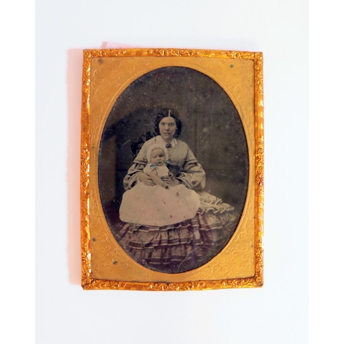 547 - A Victorian Ambrotype of a mother and babe