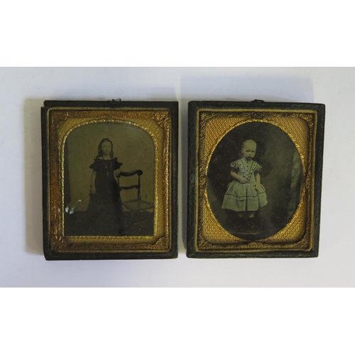 547A - Two Victorian Ambrotype Portraits of Children