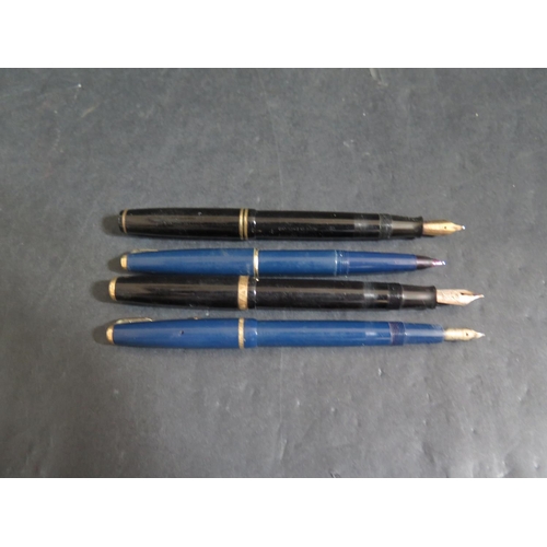 586 - A Collection of Parker Fountain Pens including Victory, Duofold, Slimfold and one other