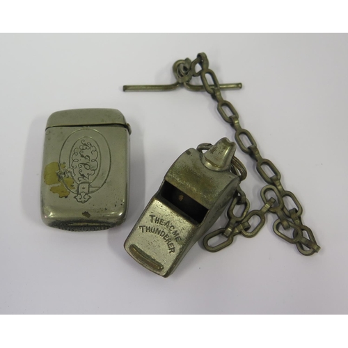 593 - A G.W.R The ACME Thunderer Whistle and vesta