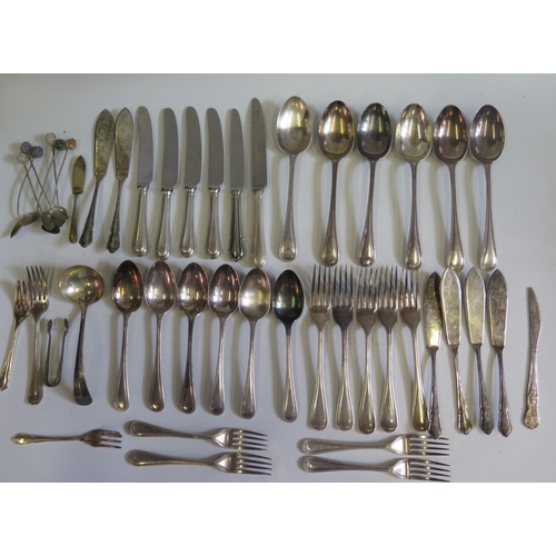 601 - A Selection of Silver Plated Bead Pattern Cutlery etc